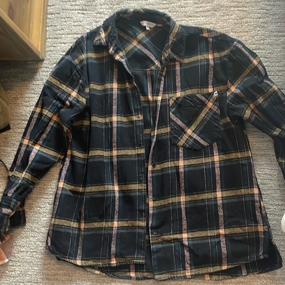 Women’s Small Lucky Brand shacket (navy, gold, salmon) - great condition! - Picture 1 of 3